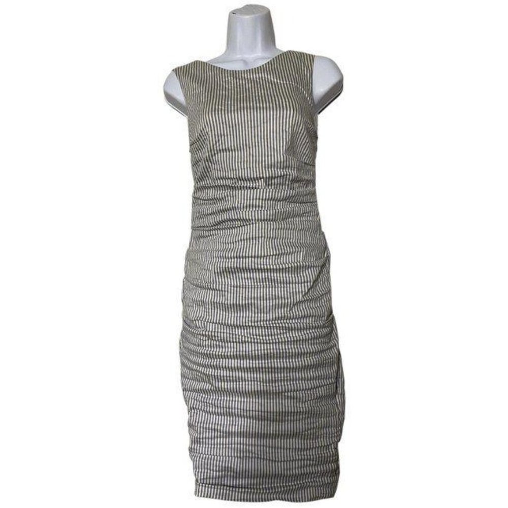 nicole miller new ruched linen striped msrp